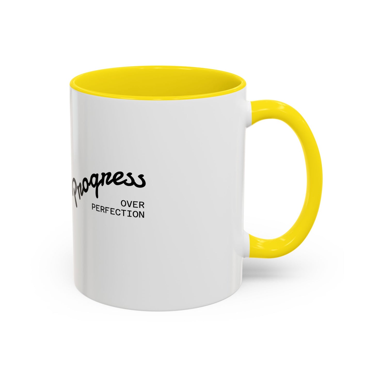 Motivational Coffee Mug, Progress Over Perfection Design, Cute Dog Print, Gift for Pet Lovers, Office or Home Decor, Inspirational Drinkware