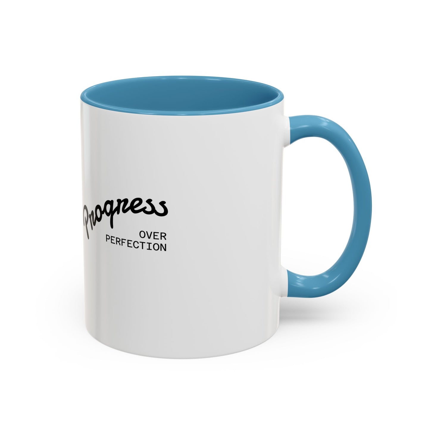 Motivational Coffee Mug, Progress Over Perfection Design, Cute Dog Print, Gift for Pet Lovers, Office or Home Decor, Inspirational Drinkware